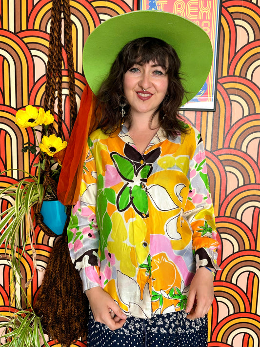 Vintage 60s Bright Watercolour Shirt