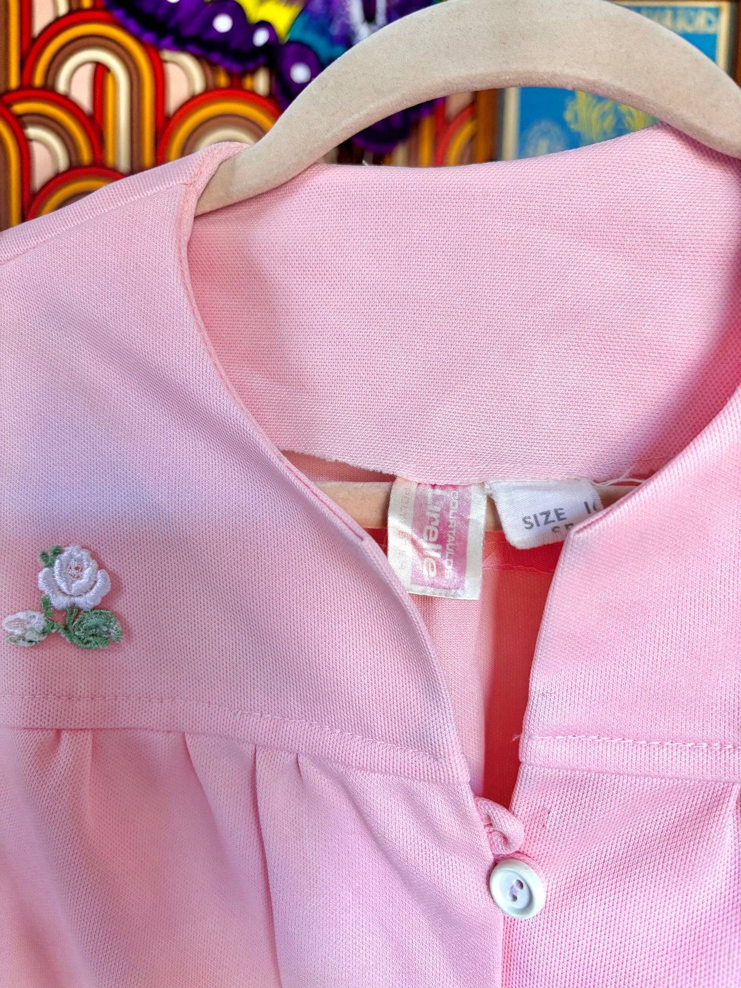 Vintage 60s Baby Pink Tunic Top